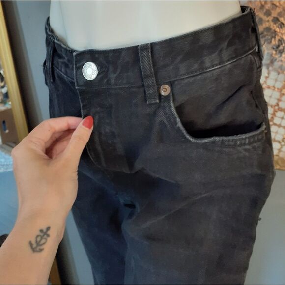 Zara Classic Black Women's Straight Wide Leg Jeans - Picture 8 of 15